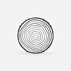 Fototapeta premium Saw Cut Tree Trunk with Rings vector concept icon or symbol