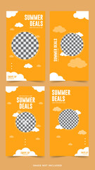 summer deals social media horizontal banner collection