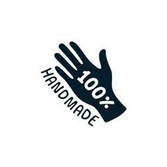 100% Handmade label. Vector 100 percent Hand Made concept modern icon