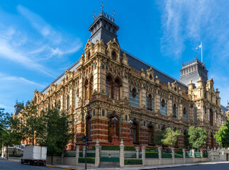 Argentina, Buenos Aires, the rich decorated facade of  the Palacio de las Aguas Corrientes building.