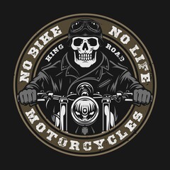 Motorcycle vintage round print