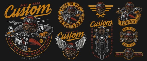 Vintage motorcycle badges collection © DGIM studio