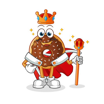 recommend clip art: chocolate donut king vector. cartoon character