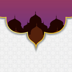 Vector illustration, Mosque illustration vector . Can be used as as a poster or postcard, invitation and greeting card, book cover. With ornament pattern