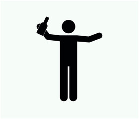 Man drinking vector icon.  Editable stroke. Linear style sign for use on web design and mobile apps, logo. Symbol illustration. Pixel vector graphics - Vector