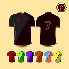 t-shirt sport design template, Soccer jersey mockup for football club