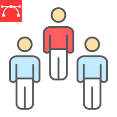 Herd immunity color line icon, social and community, people vector icon, vector graphics, editable stroke filled outline sign, eps 10.