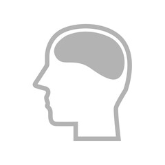 head and brain icon on a white background, vector illustration