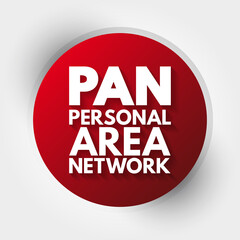 PAN - Personal Area Network acronym, technology concept background