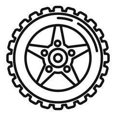 Obraz premium Car wheel icon. Outline car wheel vector icon for web design isolated on white background