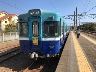 Fototapeta na wymiar Choshi-Dentetsu Tram in Chiba, Japan