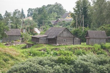 Fototapeta na wymiar View on Druja (Belarus) from Piedruja (Latvia).
