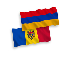 Flags of Moldova and Armenia on a white background