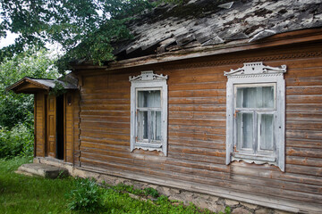 Very beautiful old windows with hearts, Piedruja, Latvia