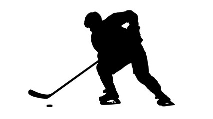 Silhouette of  hockey player