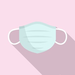 Surgical medical mask icon. Flat illustration of surgical medical mask vector icon for web design