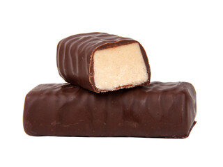 Chocolate sweets praline isolated on the white background