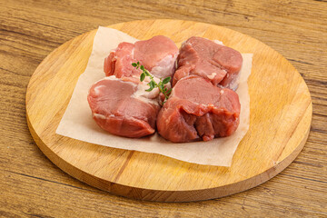 Raw pork tenderloin for cooking