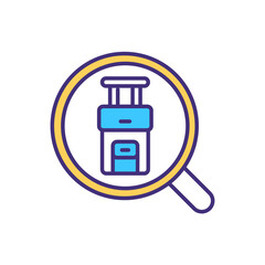 Checked baggage RGB color icon. Physical bag search, inspection. Transportation security. Airline luggage regulations. Carry-on bags. Screening checkpoint process. Isolated vector illustration