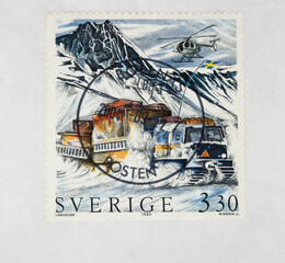 briefmarke stamp gestempelt used frankiert cancel vintage retro post letter mail brief schweden...