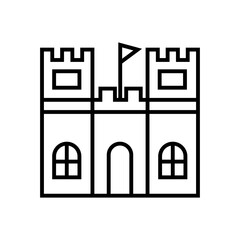 castle fort icon line style graphic design