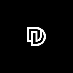 Creative elegant curve line vector logo type. DN letter. Monogram luxury linear creative