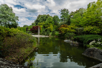 Fototapeta na wymiar Bonn japanischer Garten - Rheinauen