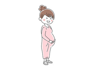 若い妊婦さんのイラスト