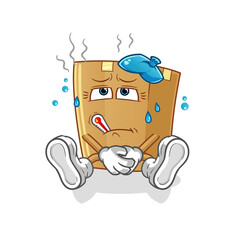 box sick vector. cartoon character