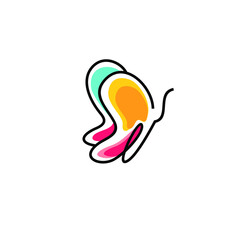 Beautiful and colorful Butterfly Logo Template Vector icon design
