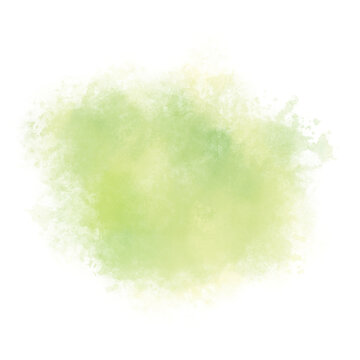 Green watercolor stain.Abstract watercolor art hand paint on white background