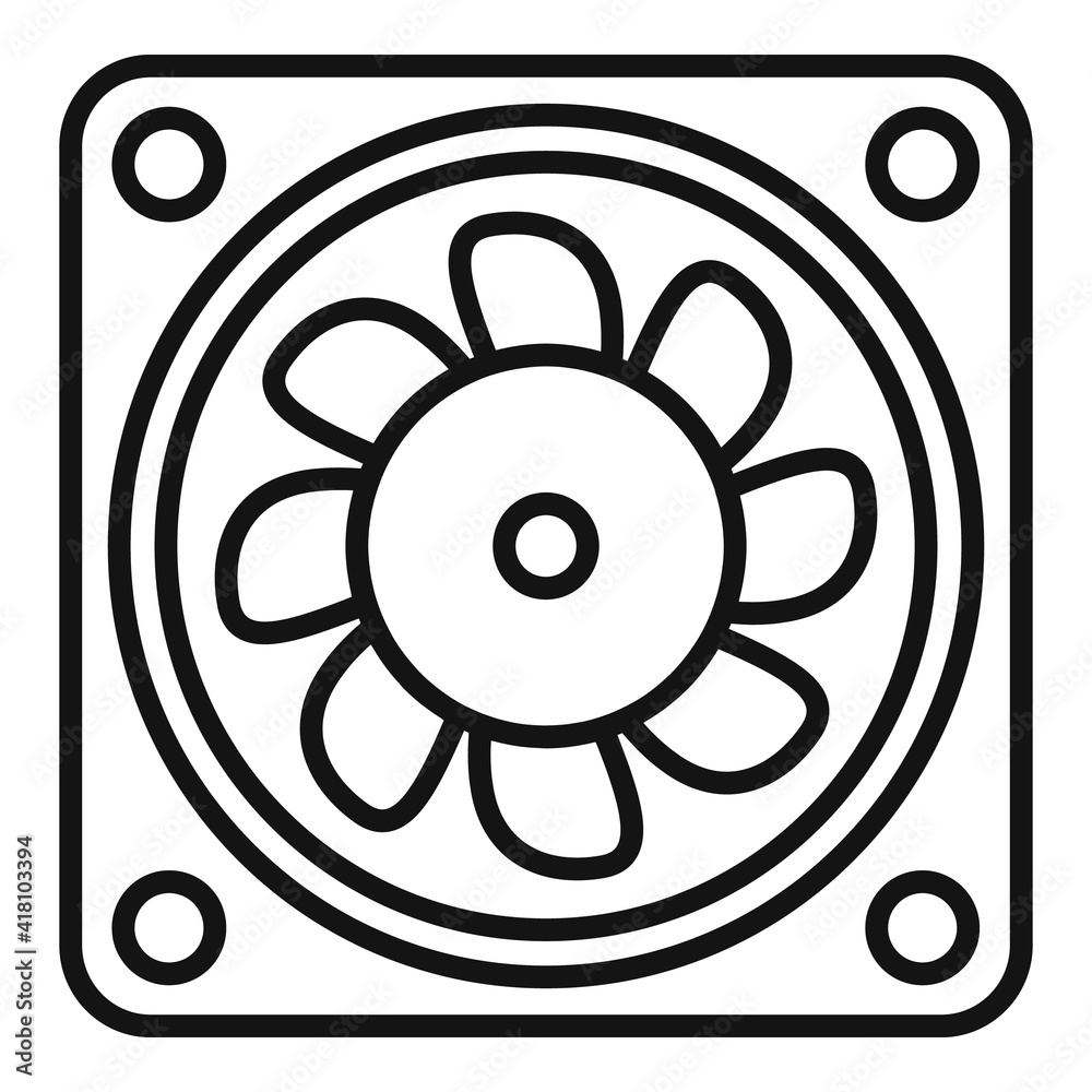 Sticker Ventilation fan icon. Outline Ventilation fan vector icon for web design isolated on white background