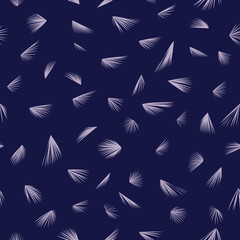 Fototapeta na wymiar blue seamless pattern with many lines of feathers, lines rays