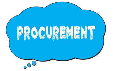 PROCUREMENT text written on a blue thought bubble.