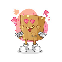 box fallin love vector. cartoon character