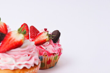 strawberry cake with whipped cream