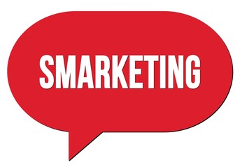 SMARKETING text written in a red speech bubble