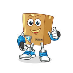 box robot character. cartoon mascot vector