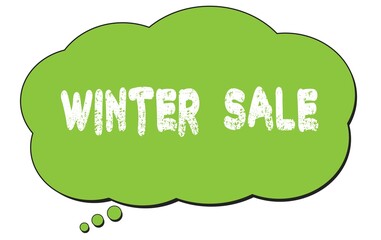 WINTER  SALE text written on a green thought bubble.