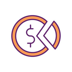 Wealth and income distribution RGB color icon. Human capital. Currency distribution. Goods and services allocation. Wealth inequality. Unequal assets distribution. Isolated vector illustration