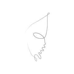 Flying bird continuous line drawing element isolated on white background for logo or decorative element.