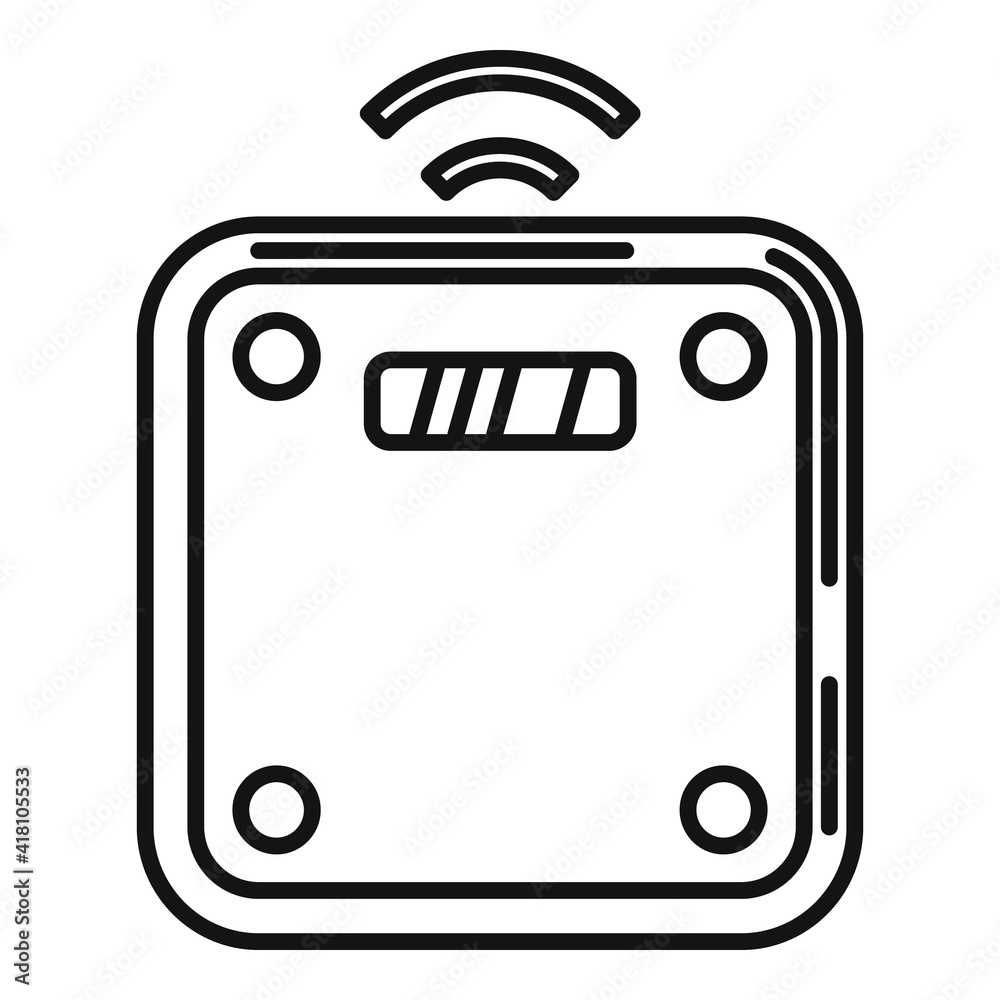 Poster robot smart scales icon. outline robot smart scales vector icon for web design isolated on white bac