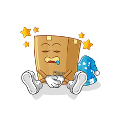 box sleeping character. cartoon mascot vector