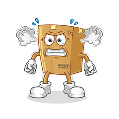 box very angry mascot. cartoon vector