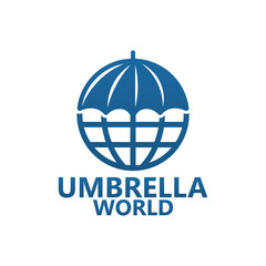 Umbrella world logo template design