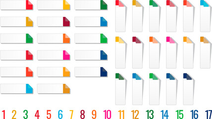 SDGsカラーの付箋ベクターイラストセット no.07