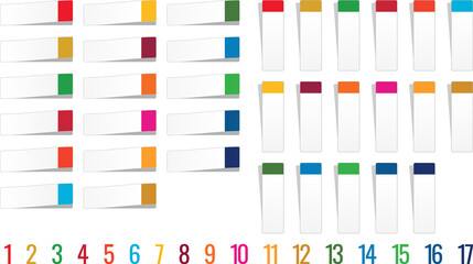 SDGsカラーの付箋ベクターイラストセット no.01