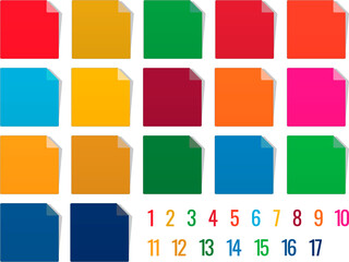 SDGsカラーの付箋イラストセット no.16