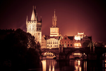 Fototapeta na wymiar Historic Charles Bridge in Prague, Czech Republic