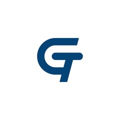 Simple elegant GT letter logo design. Vector illustration template.